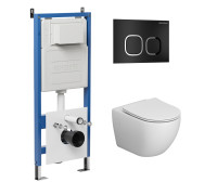 Комплект 3 в 1: Grossman инсталляция 900.K31.01.000+клавиша 700.K31.02.210.210 черный матовый+унитаз GR-4411SQ