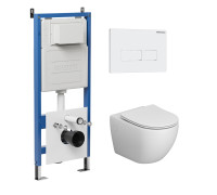 Комплект 3 в 1: Grossman инсталляция 900.K31.01.000+клавиша 700.K31.03.000.000 белый+унитаз GR-4411S