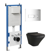 Комплект 3 в 1: Grossman инсталляция 900.K31.01.000+клавиша 700.K31.03.100.100 хром глянцевый+унитаз GR-4440BMS