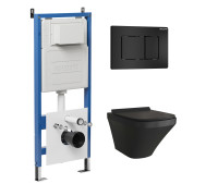 Комплект 3 в 1: Grossman инсталляция 900.K31.01.000+клавиша 700.K31.04.21M.21M черный матовый+унитаз GR-4440BMS