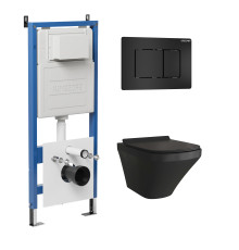 Комплект 3 в 1: Grossman инсталляция 900.K31.01.000+клавиша 700.K31.04.21M.21M черный матовый+унитаз GR-4440BMS