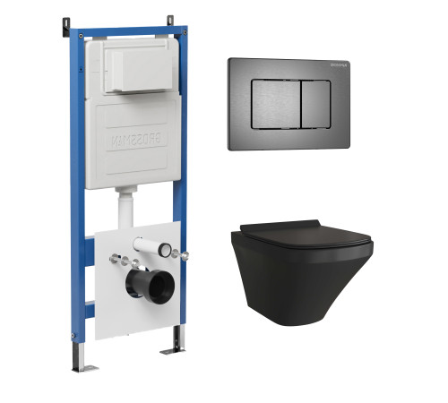 Комплект 3 в 1: Grossman инсталляция 900.K31.01.000+клавиша 700.K31.04.42M.42M графит сатиновый+унитаз GR-4440BMS