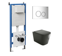 Комплект 3 в 1: Grossman инсталляция 900.K31.01.000+клавиша 700.K31.01.100.100 хром глянцевый+унитаз GR-4441BMS