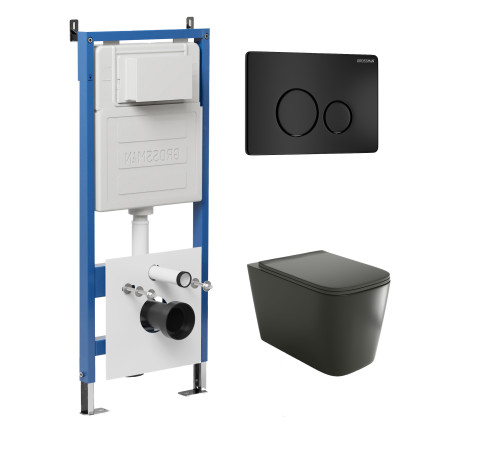 Комплект 3 в 1: Grossman инсталляция 900.K31.01.000+клавиша 700.K31.05.21M.21M черный матовый+унитаз GR-4441BMS