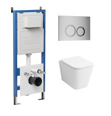 Комплект 3 в 1: Grossman инсталляция 900.K31.01.000+клавиша 700.K31.01.110.110 хром матовый+унитаз GR-4441S