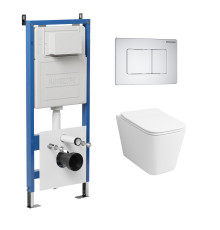 Комплект 3 в 1: Grossman инсталляция 900.K31.01.000+клавиша 700.K31.04.01M.01M белый матовый+унитаз GR-4441S