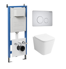 Комплект 3 в 1: Grossman инсталляция 900.K31.01.000+клавиша 700.K31.05.01M.01M белый матовый+унитаз GR-4441S