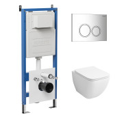 Комплект 3 в 1: Grossman инсталляция 900.K31.01.000+клавиша 700.K31.01.100.100 хром глянцевый+унитаз GR-4447S