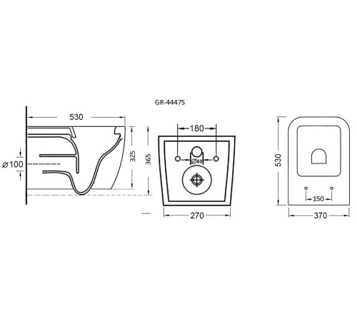 Комплект 3 в 1: Grossman инсталляция 900.K31.01.000+клавиша 700.K31.01.110.110 хром матовый+унитаз GR-4447S