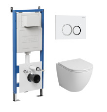 Комплект 3 в 1: Grossman инсталляция 900.K31.01.000+клавиша 700.K31.01.000.000 белый+унитаз GR-4455S