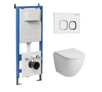 Комплект 3 в 1: Grossman инсталляция 900.K31.01.000+клавиша 700.K31.02.000.000 белый+унитаз GR-4455S