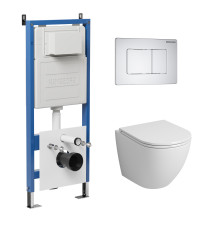 Комплект 3 в 1: Grossman инсталляция 900.K31.01.000+клавиша 700.K31.04.01M.01M белый матовый+унитаз GR-4455S