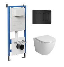 Комплект 3 в 1: Grossman инсталляция 900.K31.01.000+клавиша 700.K31.04.21M.21M черный матовый+унитаз GR-4455S