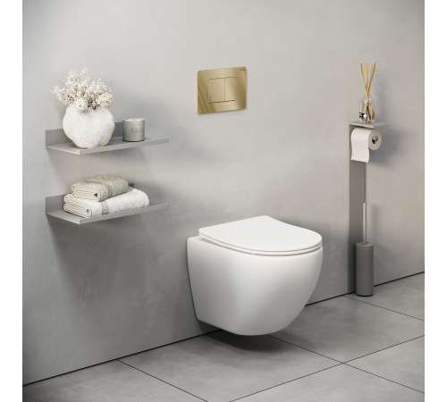 Комплект 3 в 1: Grossman инсталляция 900.K31.01.000+клавиша 700.K31.04.30M.30M золото глянцевый+унитаз GR-4455S