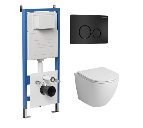 Комплект 3 в 1: Grossman инсталляция 900.K31.01.000+клавиша 700.K31.05.21M.21M черный матовый+унитаз GR-4455SQ