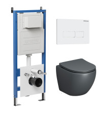 Комплект 3 в 1: Grossman инсталляция 900.K31.01.000+клавиша 700.K31.03.000.000 белый+унитаз GR-4455GMS