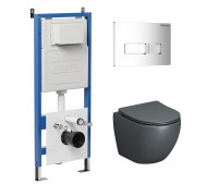 Комплект 3 в 1: Grossman инсталляция 900.K31.01.000+клавиша 700.K31.03.100.100 хром глянцевый+унитаз GR-4455GMS