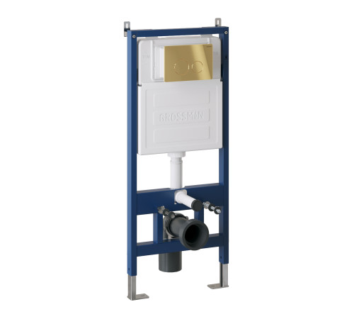 Комплект 3 в 1: Grossman инсталляция 900.K31.01.000+клавиша 700.K31.05.30M.30M золото глянцевый+унитаз GR-4455GMS