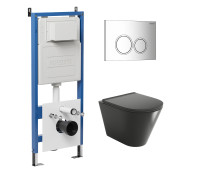 Комплект 3 в 1: Grossman инсталляция 900.K31.01.000+клавиша 700.K31.01.100.100 хром глянцевый+унитаз GR-4477S