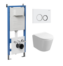 Комплект 3 в 1: Grossman инсталляция 900.K31.01.000+клавиша 700.K31.01.000.000 белый+унитаз GR-4477SQ