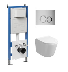 Комплект 3 в 1: Grossman инсталляция 900.K31.01.000+клавиша 700.K31.01.110.110 хром матовый+унитаз GR-4477S