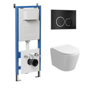 Комплект 3 в 1: Grossman инсталляция 900.K31.01.000+клавиша 700.K31.01.210.210 черный матовый+унитаз GR-4477S