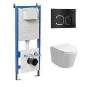 Комплект 3 в 1: Grossman инсталляция 900.K31.01.000+клавиша 700.K31.02.210.210 черный матовый+унитаз GR-4477SQ