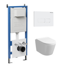 Комплект 3 в 1: Grossman инсталляция 900.K31.01.000+клавиша 700.K31.03.000.000 белый+унитаз GR-4477SQ