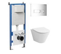 Комплект 3 в 1: Grossman инсталляция 900.K31.01.000+клавиша 700.K31.03.100.100 хром глянцевый+унитаз GR-4477SQ