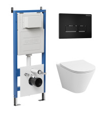 Комплект 3 в 1: Grossman инсталляция 900.K31.01.000+клавиша 700.K31.03.210.210 черный матовый+унитаз GR-4477SQ