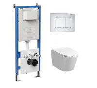 Комплект 3 в 1: Grossman инсталляция 900.K31.01.000+клавиша 700.K31.04.01M.01M белый матовый+унитаз GR-4477SQ