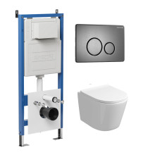 Комплект 3 в 1: Grossman инсталляция 900.K31.01.000+клавиша 700.K31.05.42M.42M графит сатиновый+унитаз GR-4477S