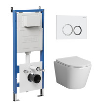 Комплект 3 в 1: Grossman инсталляция 900.K31.01.000+клавиша 700.K31.01.000.000 белый+унитаз GR-4478S