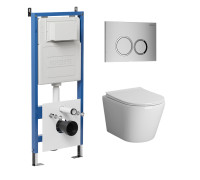 Комплект 3 в 1: Grossman инсталляция 900.K31.01.000+клавиша 700.K31.01.110.110 хром матовый+унитаз GR-4478S