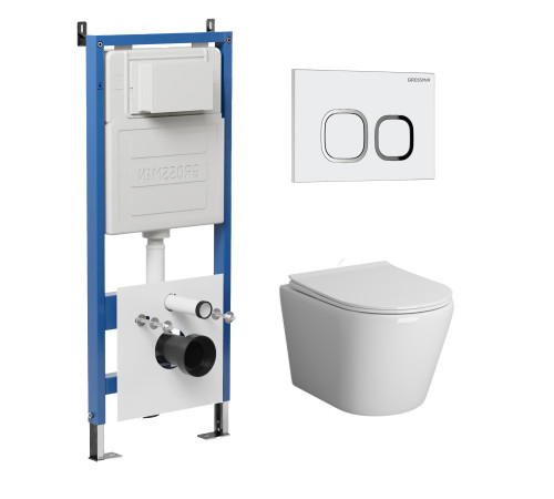 Комплект 3 в 1: Grossman инсталляция 900.K31.01.000+клавиша 700.K31.02.000.000 белый+унитаз GR-4478S