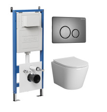 Комплект 3 в 1: Grossman инсталляция 900.K31.01.000+клавиша 700.K31.05.42M.42M графит сатиновый+унитаз GR-4478S