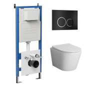 Комплект 3 в 1: Grossman инсталляция 900.K31.01.000+клавиша 700.K31.01.210.210 черный матовый+унитаз GR-4478SQ