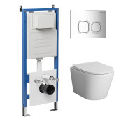 Комплект 3 в 1: Grossman инсталляция 900.K31.01.000+клавиша 700.K31.02.100.100 хром глянцевый+унитаз GR-4478SQ