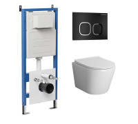 Комплект 3 в 1: Grossman инсталляция 900.K31.01.000+клавиша 700.K31.02.210.210 черный матовый+унитаз GR-4478SQ