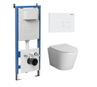 Комплект 3 в 1: Grossman инсталляция 900.K31.01.000+клавиша 700.K31.03.000.000 белый+унитаз GR-4478SQ