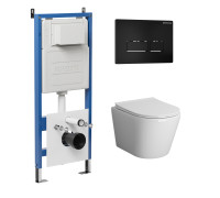 Комплект 3 в 1: Grossman инсталляция 900.K31.01.000+клавиша 700.K31.03.210.210 черный матовый+унитаз GR-4478SQ