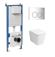 Комплект 3 в 1: Grossman инсталляция 900.K31.01.000+клавиша 700.K31.01.100.100 хром глянцевый+унитаз GR-4479SQ