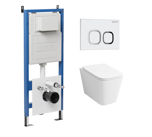 Комплект 3 в 1: Grossman инсталляция 900.K31.01.000+клавиша 700.K31.02.000.000 белый+унитаз GR-4479SQ