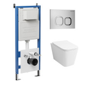 Комплект 3 в 1: Grossman инсталляция 900.K31.01.000+клавиша 700.K31.02.110.110 хром матовый+унитаз GR-4479SQ