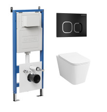 Комплект 3 в 1: Grossman инсталляция 900.K31.01.000+клавиша 700.K31.02.210.210 черный матовый+унитаз GR-4479SQ