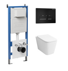 Комплект 3 в 1: Grossman инсталляция 900.K31.01.000+клавиша 700.K31.03.210.210 черный матовый+унитаз GR-4479SQ