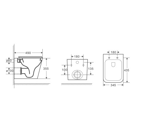 Комплект 3 в 1: Grossman инсталляция 900.K31.01.000+клавиша 700.K31.03.210.210 черный матовый+унитаз GR-4479SQ