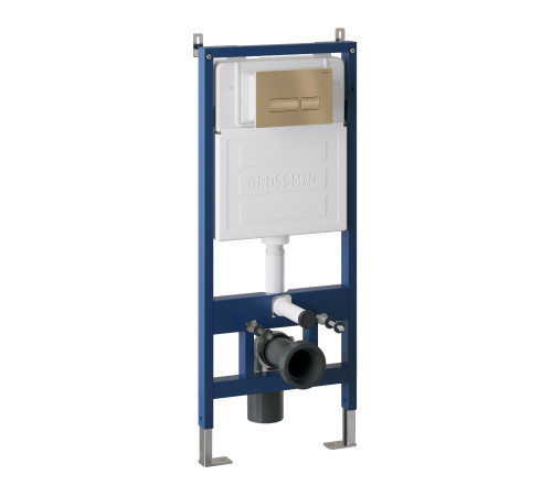 Комплект 3 в 1: Grossman инсталляция 900.K31.01.000+клавиша 700.K31.03.310.310 золото матовый+унитаз GR-4479SQ