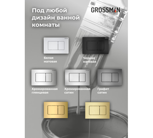 Комплект 2 в 1: Grossman инсталляция Classic 900.K31.01.000+клавиша смыва 700.K31.04.12M.12M хром сатин