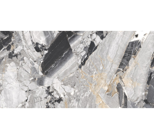 Керамогранит LCM 60120OBS55HG Obsidian 60x120 серый суперполированный под камень